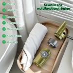 Emergency 7-in-1 Survival Whistle Kit:120dB Loud Safety Whistle with Compass,Thermometer, LED Light,Signal Mirror & Waterproof Case for Outdoor Adventures Fire Starter for Hiking/Camping/Water Safety