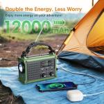 Raynic NOAA Weather Radio 12000mAh, Emergency Weather Radio with 2X Faster Solar & Hand Crank Charging, 5W Flashlight, Reading Lamp, Cell Phone Charger, SOS for Hurricane, Storm, Camping