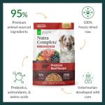 ULTIMATE PET NUTRITION Nutra Complete Freeze Dried Raw Dog Food, Veterinarian Formulated with Antioxidants, Prebiotics & Amino Acids (3 Pound, Beef)