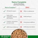ULTIMATE PET NUTRITION Nutra Complete Freeze Dried Raw Dog Food, Veterinarian Formulated with Antioxidants, Prebiotics & Amino Acids (3 Pound, Beef)