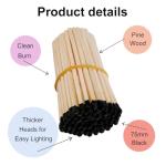 IGNITE EASE 3" Black Safety Matches 100 Count Bulk with Striker, Long Reach Wooden Matchsticks for Candles, Bathroom Decor, Fireplace, Camping, Gifts