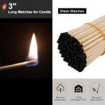 IGNITE EASE 3" Black Safety Matches 100 Count Bulk with Striker, Long Reach Wooden Matchsticks for Candles, Bathroom Decor, Fireplace, Camping, Gifts