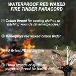 Fire Starter, Traditional Magnesium Ferro Rod, 20,000+ Strikes, Beech Handle, Survival Igniter with Neck Waxed Fire Tinder Paracord (28inch) & 6-in-1 Multi-Tool Striker-2 Packs