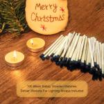IGNITE EASE 3" Black Safety Matches 100 Count Bulk with Striker, Long Reach Wooden Matchsticks for Candles, Bathroom Decor, Fireplace, Camping, Gifts