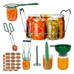 Toowood Canning Supplies Boxed Set, Canning kit, Stainless Steel CanningSet, Canning Supplies Starter kit, Jar Lifter, Folding Rack, Tongs, Multifunctional Canning Tools, Funnel for Mason Jars