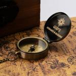 Trust in The Lord Compass - Proverbs 3: 5-6 Engraved Compasses, Wood Box Greeting, Inspirational Gift Men, Christian Boys Baptism Gifts, Graduation Day with Wooden Box