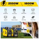 POXURIO 2550-Watt Portable Inverter Generator for Home Use, 1.06Gallon Large Fuel Tank Up to 10 Hours Use, 120V Gas Powered Generator Super Quiet - EPA Compliant-Yellow