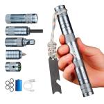 Camping Survival Kits, 9 in 1 Multitool Survival Kit with Flashlight, Fire Starter, Whistle, Glass Breaker, Compass, Paracord, EDC Stocking Stuffers and Gifts for Men Women (Gray)