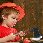 Skeleteen Lumberjack Costume Prop Toy - Wood Look Hatchet Axe Props for Party - 1 Piece