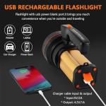 CSNDICE Flashlights High Lumens Rechargeable, 8000LM LED Rechargeable Flashlight, IP65 Waterproof Linterna Recargable, 6000mAh Long Lasting Flashlights for Home, Camping, Boat, Farm Use.(Gold)