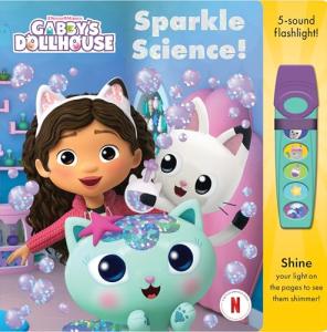 Gabby’s Dollhouse - Sparkle Science! Board Book and 5-Sound Flashlight Toy Set - PI Kids