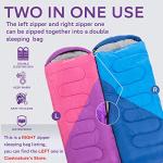 Clostnature Sleeping Bag for Adults and Kids - Lightweight Camping Sleeping Bag for Girls, Boys, Youths, Ultralight Backpacking Sleeping Bags for Cold Weather - Compression Sack Included(Right Zipper)