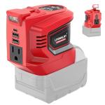 Real 200W Power Inverter Compatible with Milwaukee, DC 18V to AC 110-120V Battery Inverter, Portable Power Station Generator, Charger Adapter Battery Powered with 2 USB & 1 Type-C & 1 AC Outlet