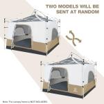 REDCAMP Canopy Camping Tent for Pop Up Canopy Tent, Inner Tent with Mesh Window, Converts Straight Leg 10'x10' or 10'x20' Canopy into Camping Tent, Fits 4-6 Person, Khaki(Frame/Shelter NOT Included)