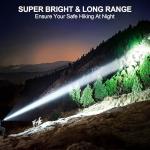 Rechargeable Flashlights 20,000 High Lumens, 1500M Long Throw Super Bright LED Small Powerful Tactical Flashlight with Memory Function, 6Modes Pocket Waterproof Flash Light for Camping,Emergency