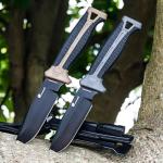 HX OUTDOORS Extra Sharp Bushcraft Knife with Fire Starter, Premium D2 Steel Fixed Blade Survival Camping Knife with Plastic Sheath for Outdoor, Hiking, Backpacking(Black)