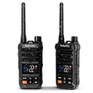 Radioddity X1 Walkie Talkies Long Range, IP67 Waterproof Heavy Duty FRS Two Way Radios with Noise Reduction, Recording, NOAA Scan & Alert, VOX, SOS, 2500mAh USB-C for Hiking Job Site, 2 Pack