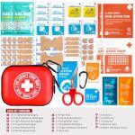EVERLIT CARE Mini-Aid Kits | Portable, Lightweight, Water-Resistant Case with Travel-Friendly Carabiners | Bulk 180 Pcs First Aid Items for School, Work, Outdoor, Camping, Home & Office | Pack of 3