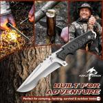 Purple Dragon Tactical Knife with Kydex Sheath - D2 Steel Survival Knives for Camping, Bushcraft - Ergonomic G10 Handle Outdoor Survival Gear Gift for Men(Black)