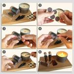 1” Circle Match Striker Stickers – 12 Pieces | Bumble/Dotted Pattern Match Strike Paper with Adhesive Pre-Cut in Circles for Easy Match Lighting | Also Available in Charcoal or Brown & Many Sizes