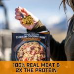 Peak Refuel Chicken Coconut Curry | Freeze Dried Backpacking and Camping Food | Amazing Taste & Quality | High Protein | Real Meat | Quick Prep (2 Serving Pouch)