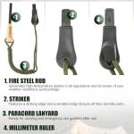 Nihtdoy Ferro Rod Fire Starter – Carbon Steel Striker & Compass-Integrated Wooden Handle | Flint and Steel Survival Tool for Camping, Hiking, Emergency