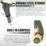 Nihtdoy Ferro Rod Fire Starter – Carbon Steel Striker & Compass-Integrated Wooden Handle | Flint and Steel Survival Tool for Camping, Hiking, Emergency