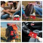 DWCHECK Mini First Aid Kit,132 Piece Small Waterproof Emergency Medical Kit for Travel, Car, Home, Office, Camping, Hiking - Compact Outdoor Survival Kit Includes Emergency Foil Blanket, Scissors