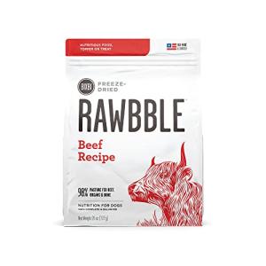BIXBI Rawbble Freeze Dried Dog Food, Beef Recipe, 26 oz - 98% Meat and Organs, No Fillers - Pantry-Friendly Raw Dog Food for Meal, Treat or Food Topper - USA Made in Small Batches
