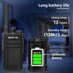 Retevis RB37 Bluetooth Walkie Talkies, Bluetooth Two Way Radio with Wireless Earpiece, Flashlight, 2000 mAh&120h Standby, Type-C, 9-Level VOX&Squelch, for School Hospital Retail Manufacture (4 Pack)