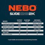 Rechargeable NEBO Slyde King Flashlight, 2000 Lumen