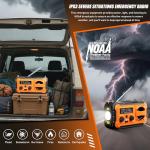 Hand Crank Emergency Radio, 10000mAh Weather Radio with AM/FM/NOAA, Solar Prower, SOS Alarm, Phone Charging, LED Flashlight, Portable Survival Gear for Outdoor & Home Emergencies Kits, Orange