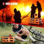 Hand Crank Emergency Radio, 10000mAh Weather Radio with AM/FM/NOAA, Solar Prower, SOS Alarm, Phone Charging, LED Flashlight, Portable Survival Gear for Outdoor & Home Emergencies Kits, Orange