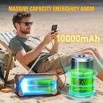 Hand Crank Emergency Radio, 10000mAh Weather Radio with AM/FM/NOAA, Solar Prower, SOS Alarm, Phone Charging, LED Flashlight, Portable Survival Gear for Outdoor & Home Emergencies Kits, Orange