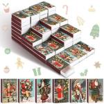 Threlaco 60 Pcs Christmas Blank Matches Containers 2.24 x 1.42 x 0.59 Inches Holiday Match Holder Xmas Decorative Match Storage Boxes DIY Countdown Christmas Party Favor for Guests