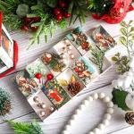 Threlaco 60 Pcs Christmas Blank Matches Containers 2.24 x 1.42 x 0.59 Inches Holiday Match Holder Xmas Decorative Match Storage Boxes DIY Countdown Christmas Party Favor for Guests