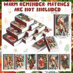 Threlaco 60 Pcs Christmas Blank Matches Containers 2.24 x 1.42 x 0.59 Inches Holiday Match Holder Xmas Decorative Match Storage Boxes DIY Countdown Christmas Party Favor for Guests