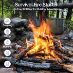 Ferro Rod Fire Starter, Survival Flint and Steel Fire Starter Kit for Hiking, Bushcraft,Camping Essentials Gear, Emergency Supplies - Ideal Gift for Explorers (Black Walnut Handle)