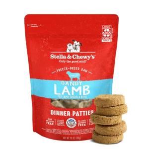 Stella & Chewy's Freeze-Dried Raw Dinner Patties - Dandy Lamb Recipe - High Protein Grain-Free Puppy & Dog Food - Perfect For Picky Eaters - 25 oz