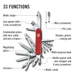 Victorinox Swiss Champ Swiss Army Knife, 33 Functions, Swiss Made Pocket Knife with Large Blade, Screwdriver, Chisel and Combination Pliers - Red