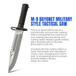 13" M-9 Tactical Bayonet Saw Back Knife