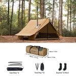 POMOLY Camping Hot Tent Cabin Tent, Chalet 70 Pro Portable Wall Tent with Stove Jack and Two Poles for 2-3 Person Hiking, Backpacking