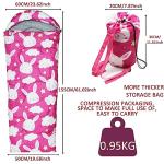 Kids Sleeping Bags - Camping Sleeping Bags with Carry Bag - Compact Sleeping Bag for Hiking, Backpacking 3 Season Warm & Cool Weather, Lightweight Waterproof Outdoor Travel for Boys Girls (Pink)