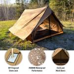 POMOLY Camping Hot Tent Cabin Tent, Chalet 70 Pro Portable Wall Tent with Stove Jack and Two Poles for 2-3 Person Hiking, Backpacking