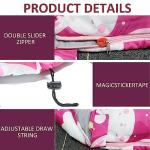 Kids Sleeping Bags - Camping Sleeping Bags with Carry Bag - Compact Sleeping Bag for Hiking, Backpacking 3 Season Warm & Cool Weather, Lightweight Waterproof Outdoor Travel for Boys Girls (Pink)