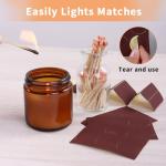72Pcs Match Striker Paper with Adhesive 2 Sizes of Matches Holder Matches for Candles in A Jar with Striker Decorative Match Cloche (72)