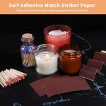72Pcs Match Striker Paper with Adhesive 2 Sizes of Matches Holder Matches for Candles in A Jar with Striker Decorative Match Cloche (72)