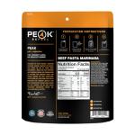 Peak Refuel Beef Pasta Marinara | 49g Protein | 1040 Calories | 100% Real Meat | Premium Freeze Dried Backpacking & Camping Food | 2 Servings | Ideal MRE Survival Meal (2 Serving Pouch)