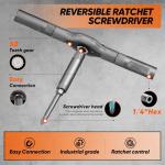 Saker 42 in 1 Magnetic Screwdriver Set, Multi Bit Free Combination Ratchet Screwdriver Set Portable Repair Tool Kit for Christmas Gifts Furniture, Computer, Bicycle and DIY Grey