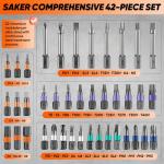 Saker 42 in 1 Magnetic Screwdriver Set, Multi Bit Free Combination Ratchet Screwdriver Set Portable Repair Tool Kit for Christmas Gifts Furniture, Computer, Bicycle and DIY Grey